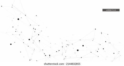 Biology symbol internet design. Abstract science research global connectivity. Vector connect dots and lines design