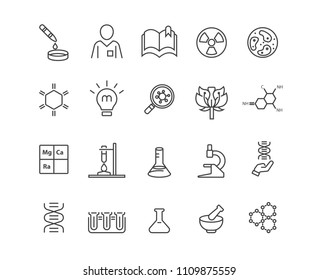 Biology and Technology icons set,Vector