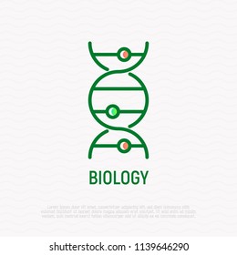 Biology thin line icon, DNA structure. Modern vector illustration.