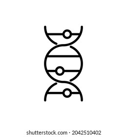 Icono de línea delgada de biología, estructura de ADN. Ilustración vectorial moderna.