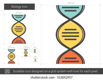 Biology vector line icon isolated on white background. Biology line icon for infographic, website or app. Scalable icon designed on a grid system.