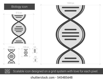 Biology vector line icon isolated on white background. Biology line icon for infographic, website or app. Scalable icon designed on a grid system.