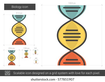 Biology vector line icon isolated on white background. Biology line icon for infographic, website or app. Scalable icon designed on a grid system.