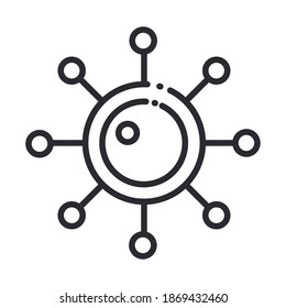 biology virus science element line icon style vector illustration