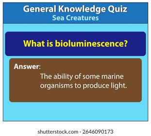 Bioluminescence sea creatures quiz general knowledge marine biology ocean animals educational science test fun