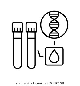 Biomarker black line icon. Vector isolated element. Editable stroke.