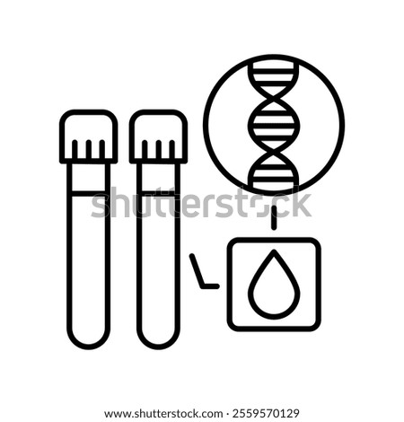 Biomarker black line icon. Vector isolated element. Editable stroke.