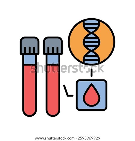 Biomarker color line icon. Vector isolated element. Editable stroke.