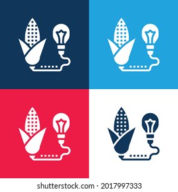 Biomass blue and red four color minimal icon set