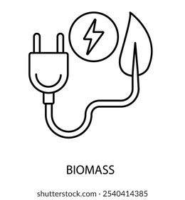 biomass concept line icon. Simple element illustration. biomass concept outline symbol design.