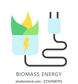 Ilustração De Ícone Plano De Energia De Biomassa Mini, Uso Para Conceito Moderno, Imprimir, Ui, Kit Ux, Web E Desenvolvimento De Aplicações. Vetor Relacionado À Tecnologia Verde E Mais