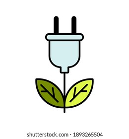 Biomasse Energie flache Vektorsymbol Farbe editiert