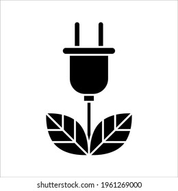 Biomass Energy Flat Vector Icon On White Background. Color Editable