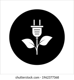 Biomass energy flat vector icon on white background. color editable