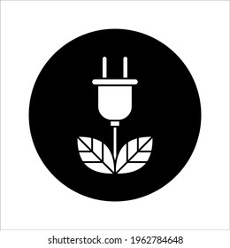 Biomass energy flat vector icon on white background. color editable