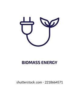 biomass energy icon from general collection. Thin linear biomass energy, fuel, energy outline icon isolated on white background. Line vector biomass energy sign, symbol for web and mobile