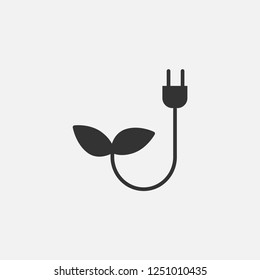 Biomass Energy Icon Illustration,vector Plug Sign Symbol