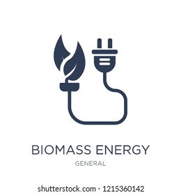Biomass Energy Icon. Trendy Flat Vector Biomass Energy Icon On White Background From General Collection, Vector Illustration Can Be Use For Web And Mobile, Eps10