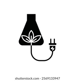 Biomass energy icon Vector flat thin line illustration