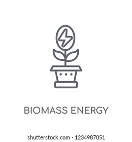 biomass energy linear icon. Modern outline biomass energy logo concept on white background from General collection. Suitable for use on web apps, mobile apps and print media.