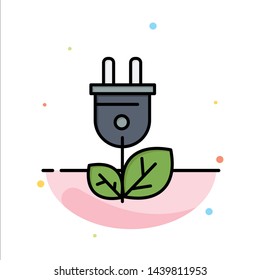 Biomass, Energy, Plug, Power Abstract Flat Color Icon Template