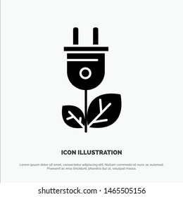 Biomass, Energy, Plug, Power solid Glyph Icon vector. Vector Icon Template background