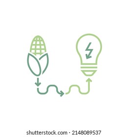 Biomass energy sign, icon. Thermal powerplant pictogram. Renewable power source. Ecology concept. Editable vector illustration in modern outline style isolated on a white background.