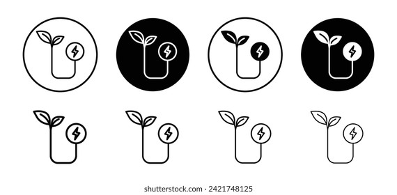 Biomass energy vector icon set collection. Biomass energy Outline flat Icon.