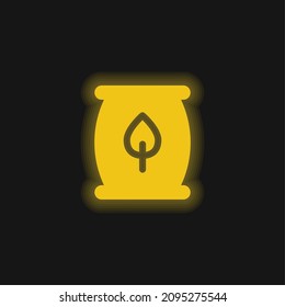 Biomass Energy yellow glowing neon icon
