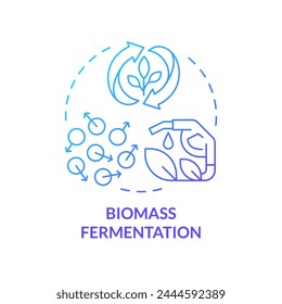 Biomass fermentation blue gradient concept icon. Biotechnological process, alternative proteins. Round shape line illustration. Abstract idea. Graphic design. Easy to use in article, blog post