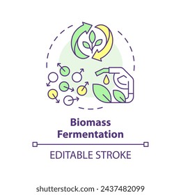 Biomass fermentation multi color concept icon. Biotechnological process, alternative proteins. Round shape line illustration. Abstract idea. Graphic design. Easy to use in article, blog post