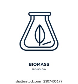 Biomasse-Symbol aus der Techniksammlung. Dünne lineare Biomasse, Ökologie, Umweltumrisssymbol einzeln auf weißem Hintergrund. Line Vektor Biomasse Zeichen, Symbol für Web und Mobile