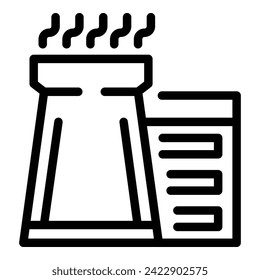 Biomass plant icon outline vector. Nuclear power. Station atom burn