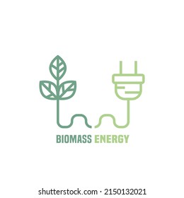 Biomass power station icon. Thermal powerplant sign. Renewable energy source. Ecology concept. Editable vector illustration in modern cartoon style isolated on a white background.