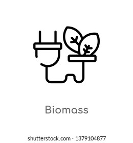 biomass vector line icon. Simple element illustration. biomass outline icon from technology concept. Can be used for web and mobile