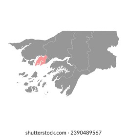 Biombo region map, administrative division of Guinea Bissau. Vector illustration.