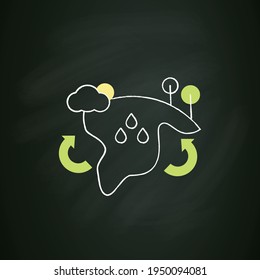 Biome chalk icon. Collection of plants and animals that have common characteristics for the environment.Biodiversity concept. Isolated vector illustration on chalkboard