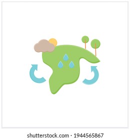 Biome flat icon. Collection of plants and animals that have common characteristics for the environment.Biodiversity concept. 3d vector illustration