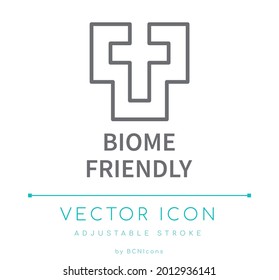 Icono de línea compatible con Biome. Símbolo de vector de contorno de cosméticos de biomasa.