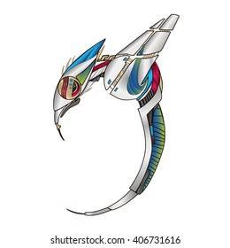 biomechanical bird, high tech