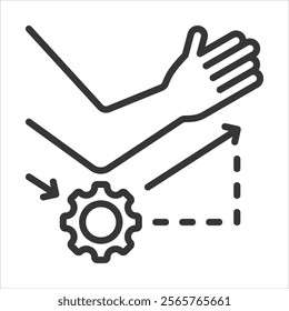 Biomechanical Engineering Icon Vector Illustration Outline Style
