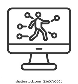 Biomechanical Model Icon Vector Illustration Outline Style