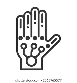 Biomechatronic Icon Vector Illustration Outline Style