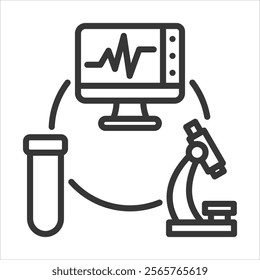 Biomedical Device Icon Vector Illustration Outline Style