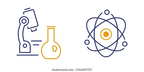 Biomedical electronics icons, physics icon set