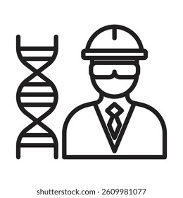 Biomedical engineer icon Line Art Logo set