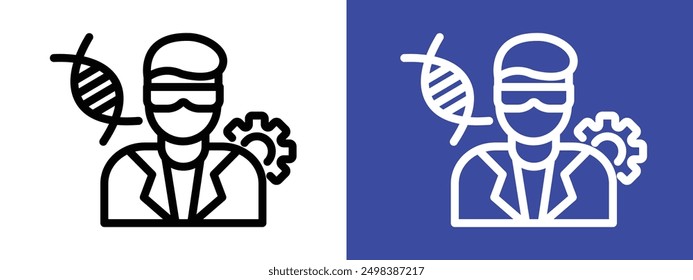 Biomedical engineer icon logo sign set vector outline
