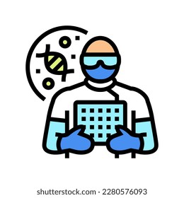 vector de icono de color del trabajador de ingeniería biomédica. signo de ingeniero biomédico. ilustración de símbolo aislado