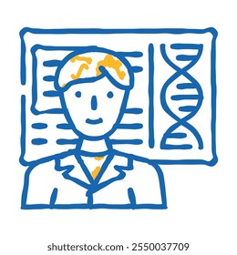 biomedical engineer worker doodle icon sketch vector. biomedical engineer worker sign. isolated symbol illustration