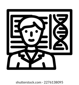 biomedical engineer worker line icon vector. biomedical engineer worker sign. isolated contour symbol black illustration
